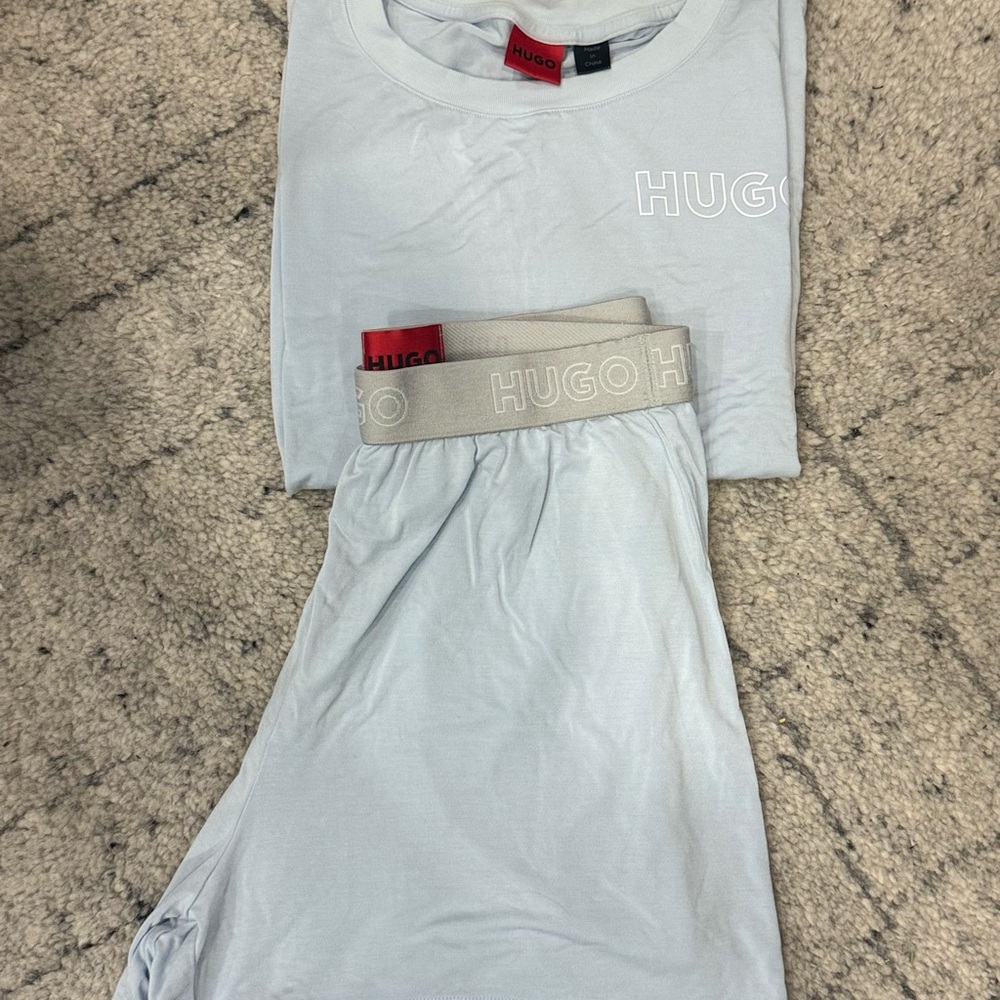 HUGO Light Blue Women’s T-shirt  and Boxer Set